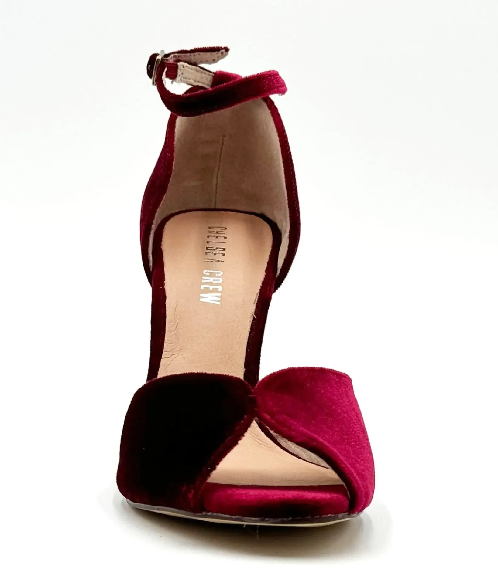 Unique Vintage Special Occasion|Heels>Chelsea Crew Burgundy Velvet Lola Pumps