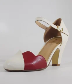 Unique Vintage Special Occasion|Heels>Chelsea Crew Red & Bone Lover Pumps