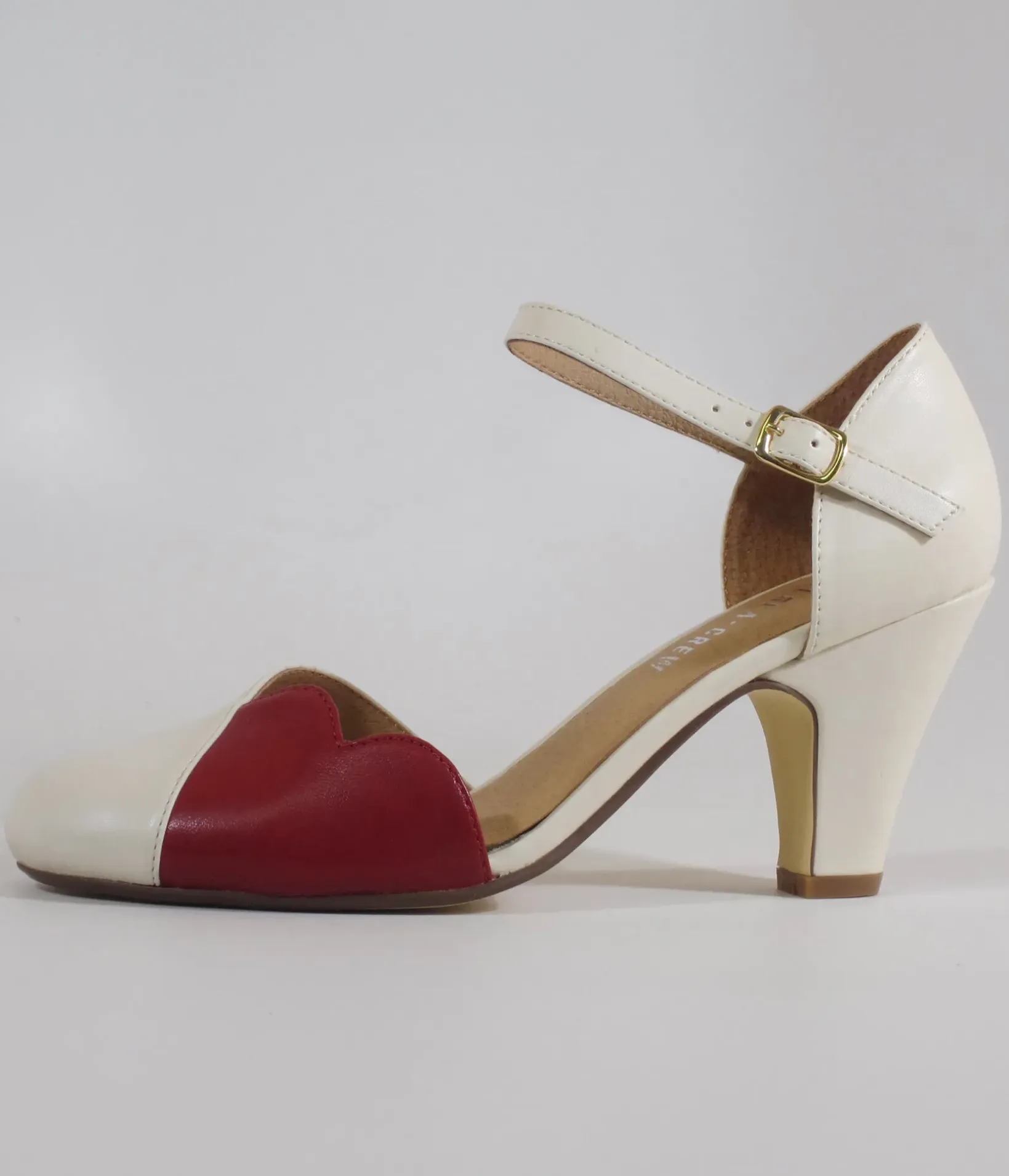 Unique Vintage Special Occasion|Heels>Chelsea Crew Red & Bone Lover Pumps