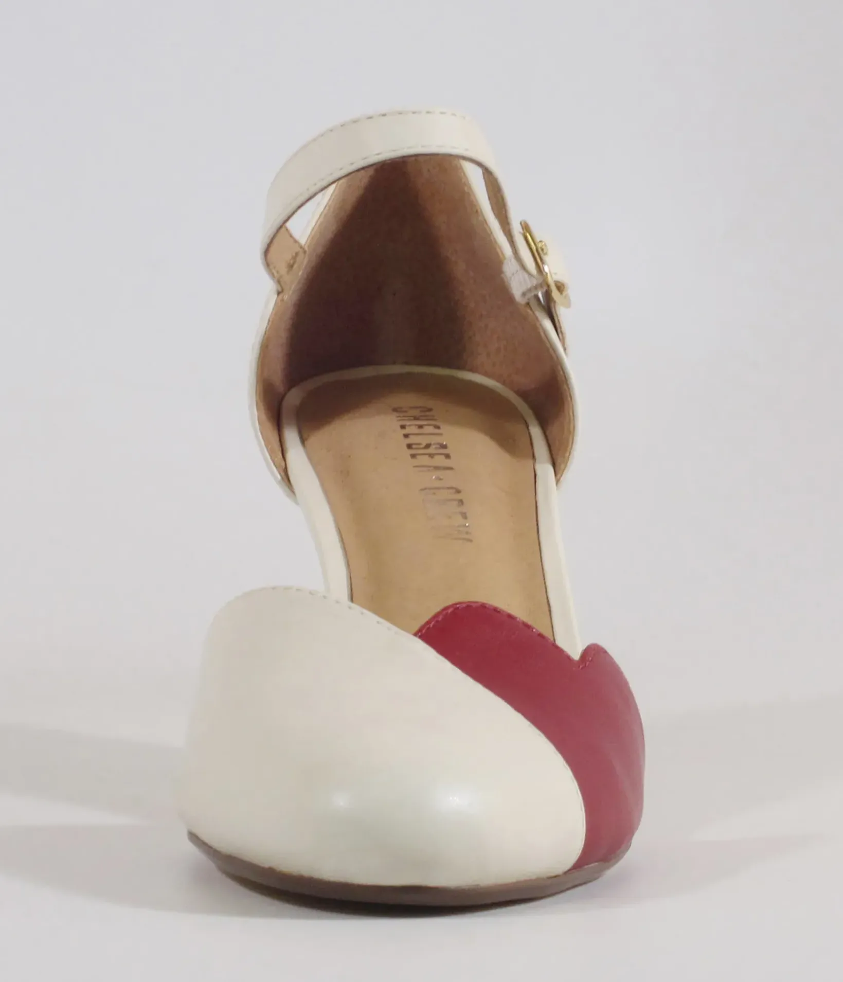 Unique Vintage Special Occasion|Heels>Chelsea Crew Red & Bone Lover Pumps