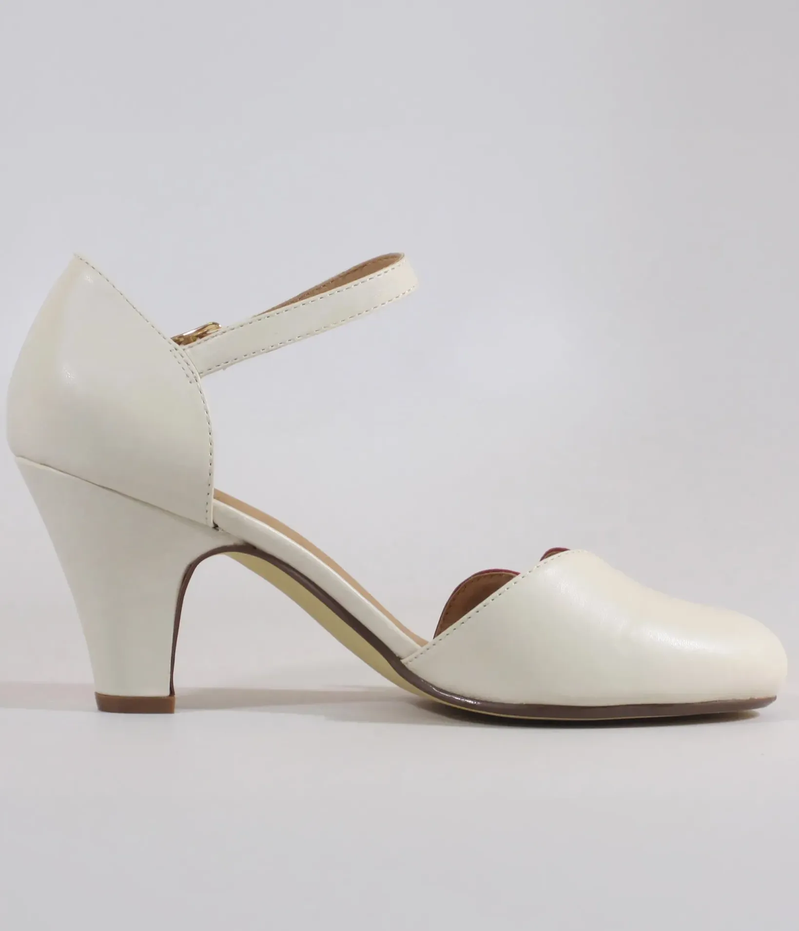 Unique Vintage Special Occasion|Heels>Chelsea Crew Red & Bone Lover Pumps