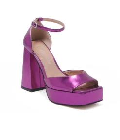 Unique Vintage Special Occasion|Heels>Chelsea Crew 1990s Metallic Pink Platform Chaser Heels