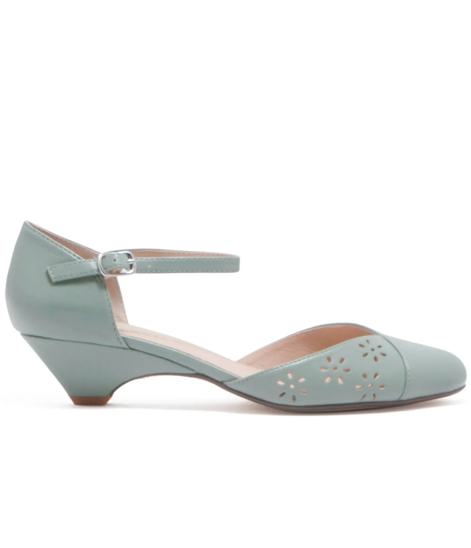 Unique Vintage Heels>Chelsea Crew 1930s Mint Leatherette Eyelet Percy Heels