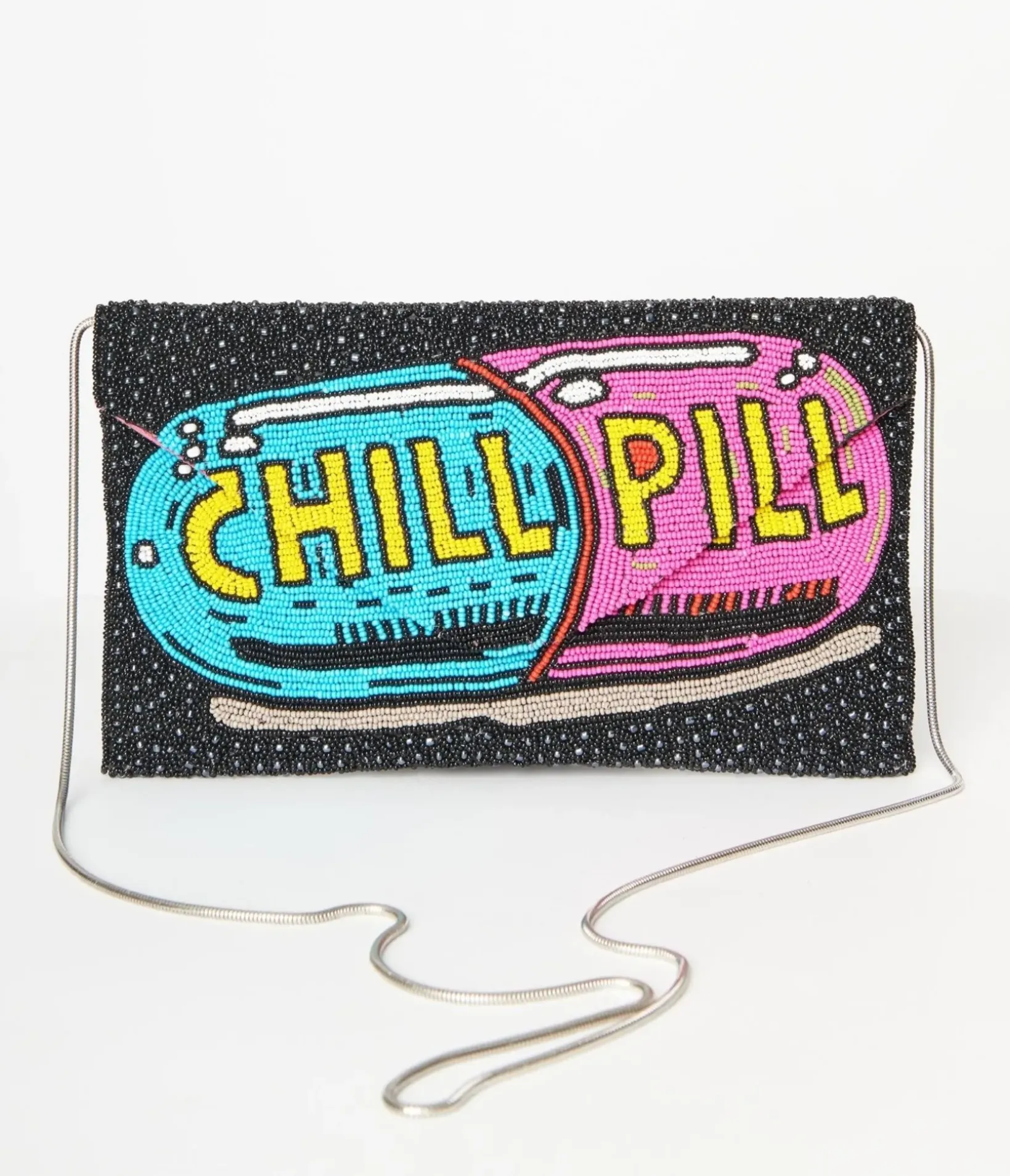 Unique Vintage Novelty Bags>Chill Pill Beaded Clutch