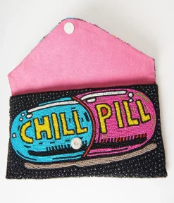 Unique Vintage Novelty Bags>Chill Pill Beaded Clutch