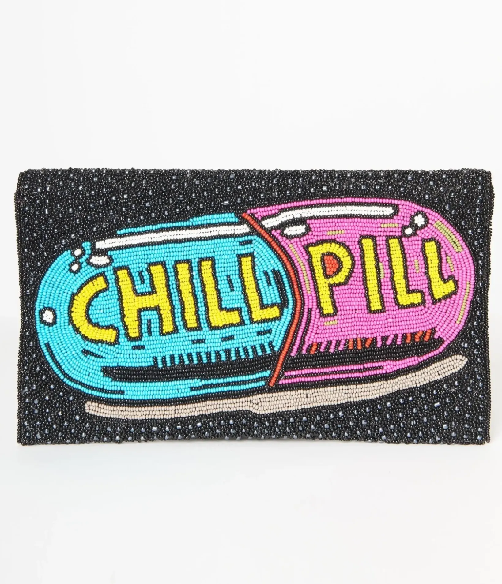 Unique Vintage Novelty Bags>Chill Pill Beaded Clutch
