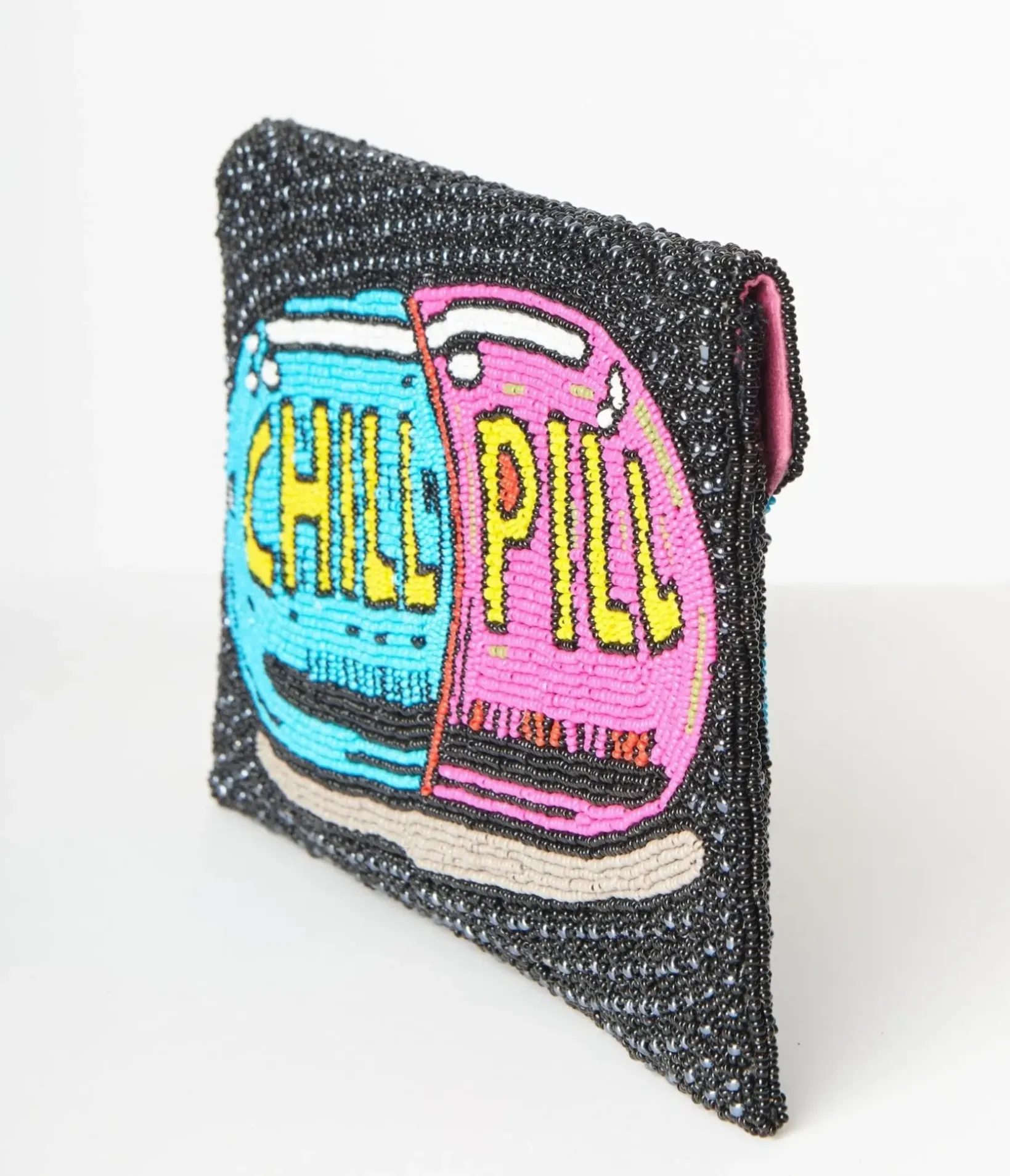 Unique Vintage Novelty Bags>Chill Pill Beaded Clutch