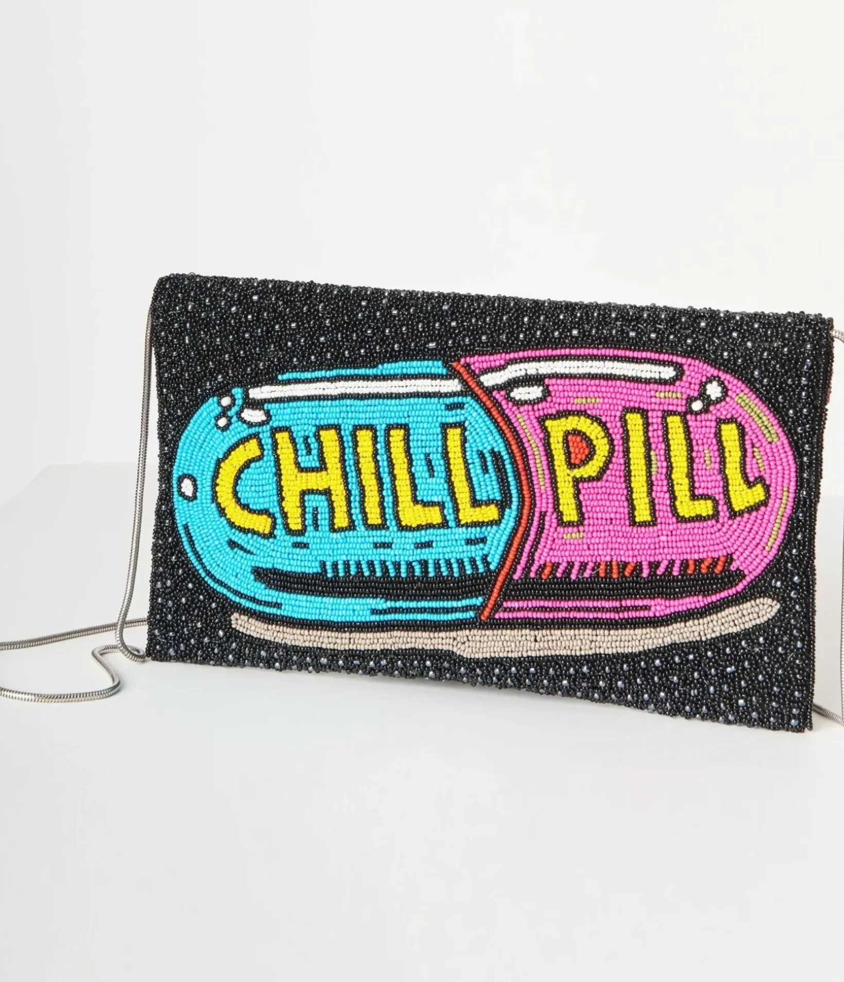 Unique Vintage Novelty Bags>Chill Pill Beaded Clutch