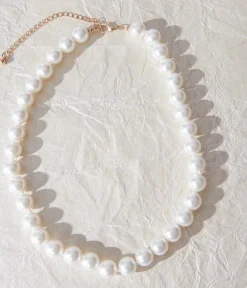 Unique Vintage Special Occasion|Prom Accessories>Chunky Faux Pearl Necklace