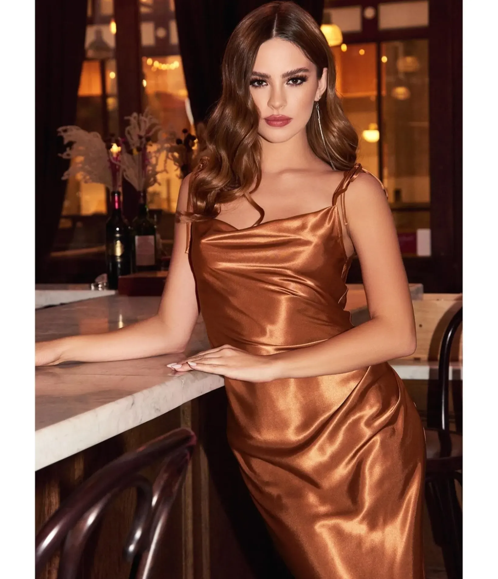 Unique Vintage Special Occasion|Under $100>Cinderella Divine Sienna Satin Slip Homecoming Midi Dress