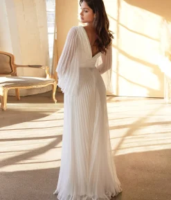 Unique Vintage Special Occasion|Prom Dresses>Cinderella Divine White Pleated Bridal Dress