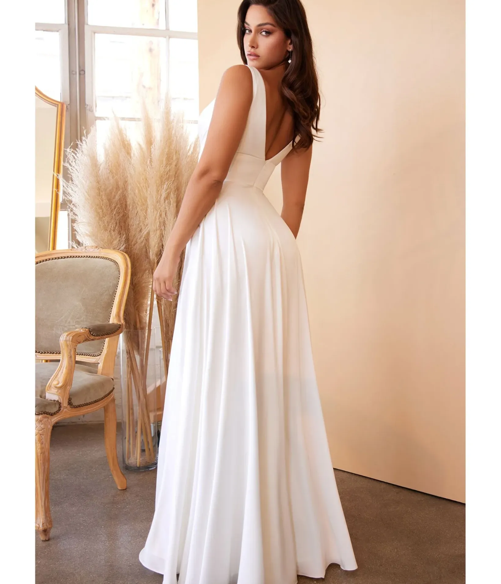 Unique Vintage Special Occasion|Wedding Dresses>Cinderella Divine White Satin A Line Bridal Gown