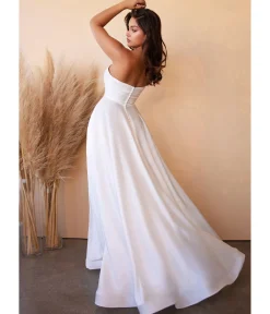 Unique Vintage Special Occasion|Wedding Dresses>Cinderella Divine White Strapless Sweetheart Satin Bridal Gown