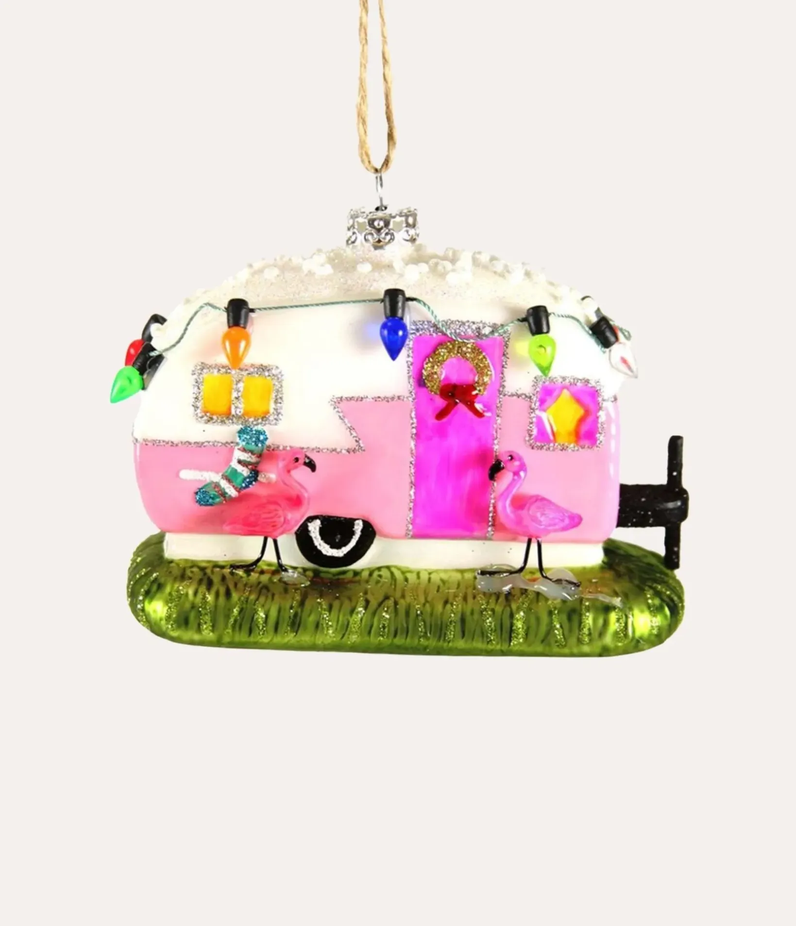 Unique Vintage Gifts For The Home>Cody Foster Flamingo Camper Ornament