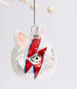Unique Vintage Gifts For The Home|Gift Under $20>Cody Foster Meowie Bowie Cat Glass Ornament