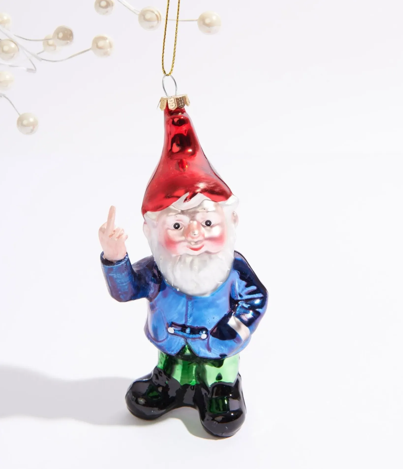 Unique Vintage Gifts For The Home>Cody Foster Naughty Gnome Glass Ornament