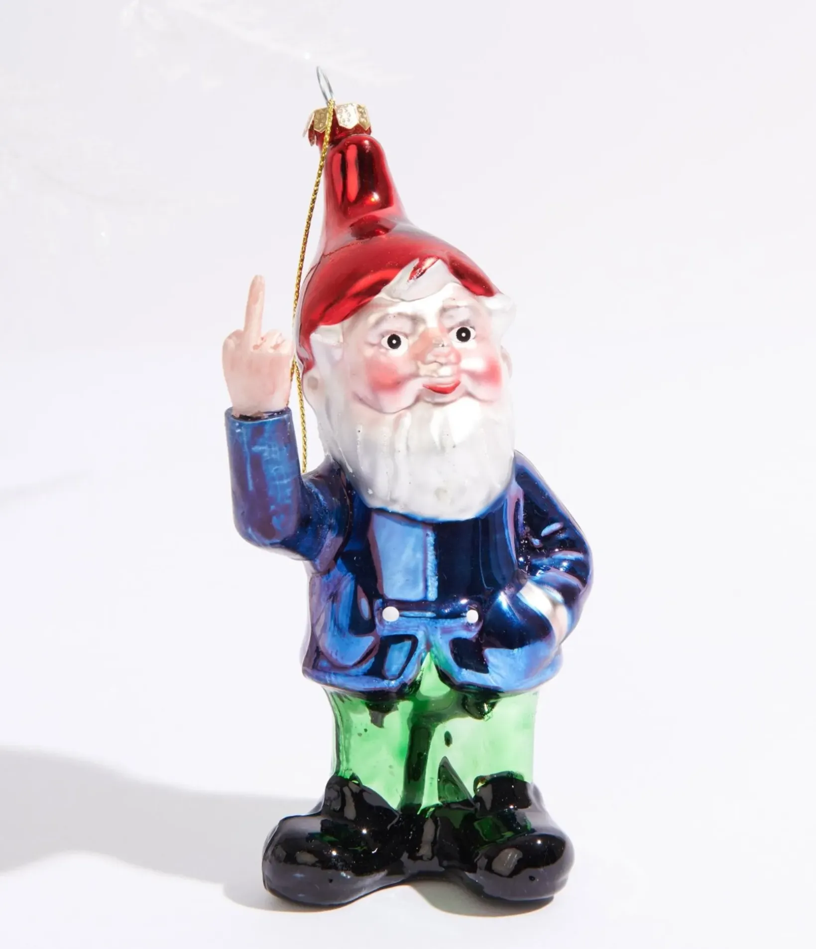 Unique Vintage Gifts For The Home>Cody Foster Naughty Gnome Glass Ornament