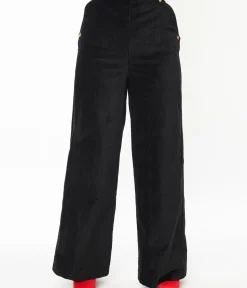 Unique Vintage Pants|Work Wear>Collectif Black Jilka Corduroy Trousers