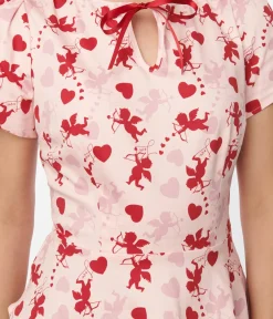 Unique Vintage All Things Pink>Collectif Pink Sibley Cupid Top