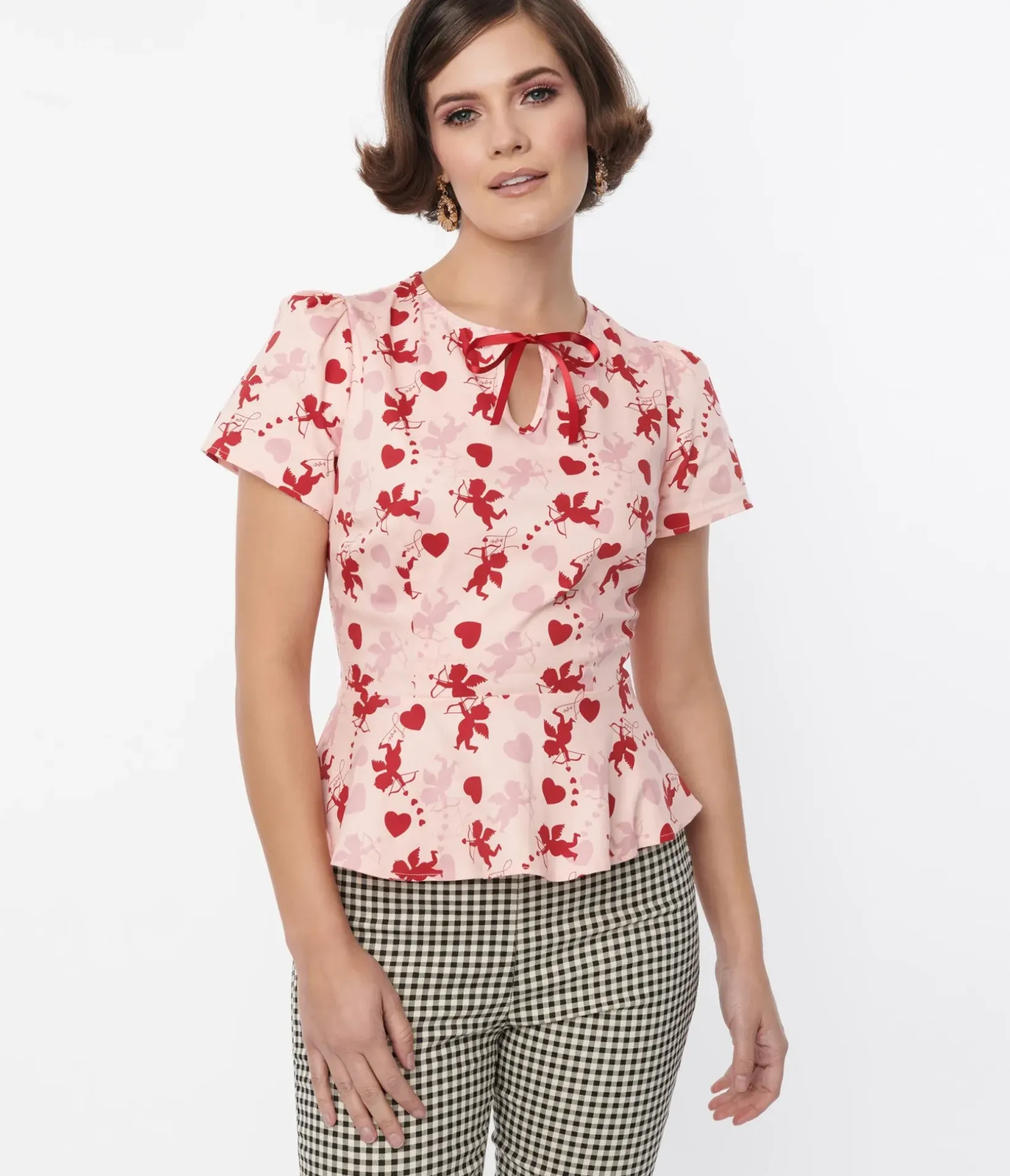 Unique Vintage All Things Pink>Collectif Pink Sibley Cupid Top