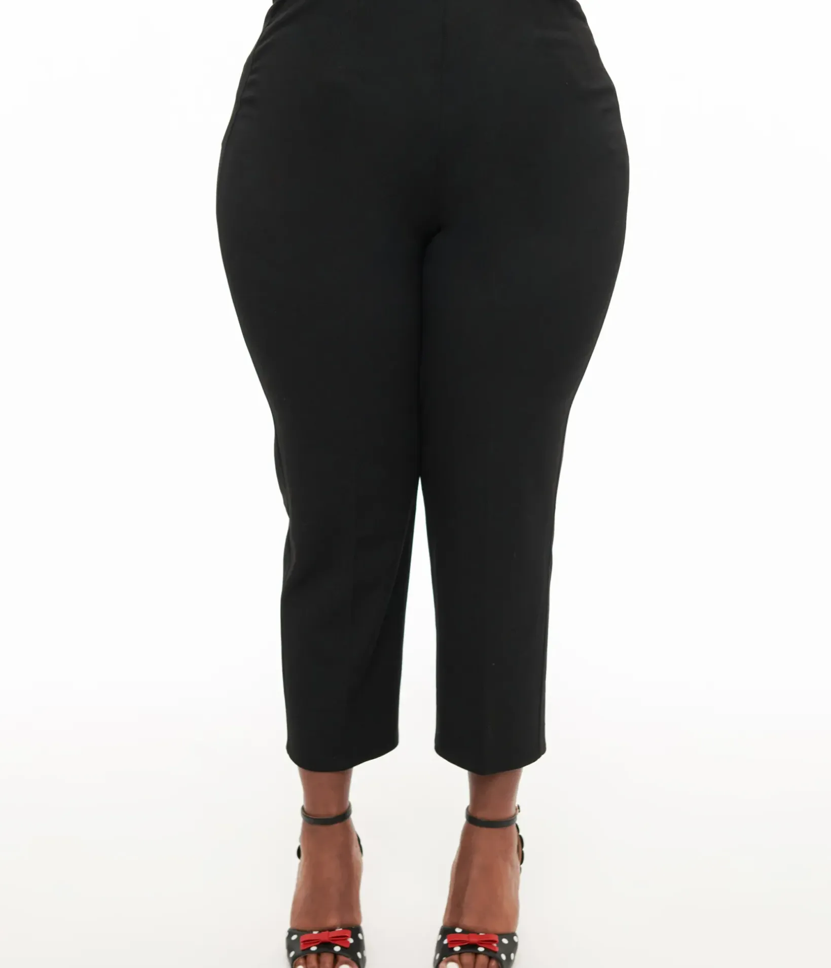 Unique Vintage Pants|Pants>Collectif Plus Size 1950s Black Nora Capri Pants