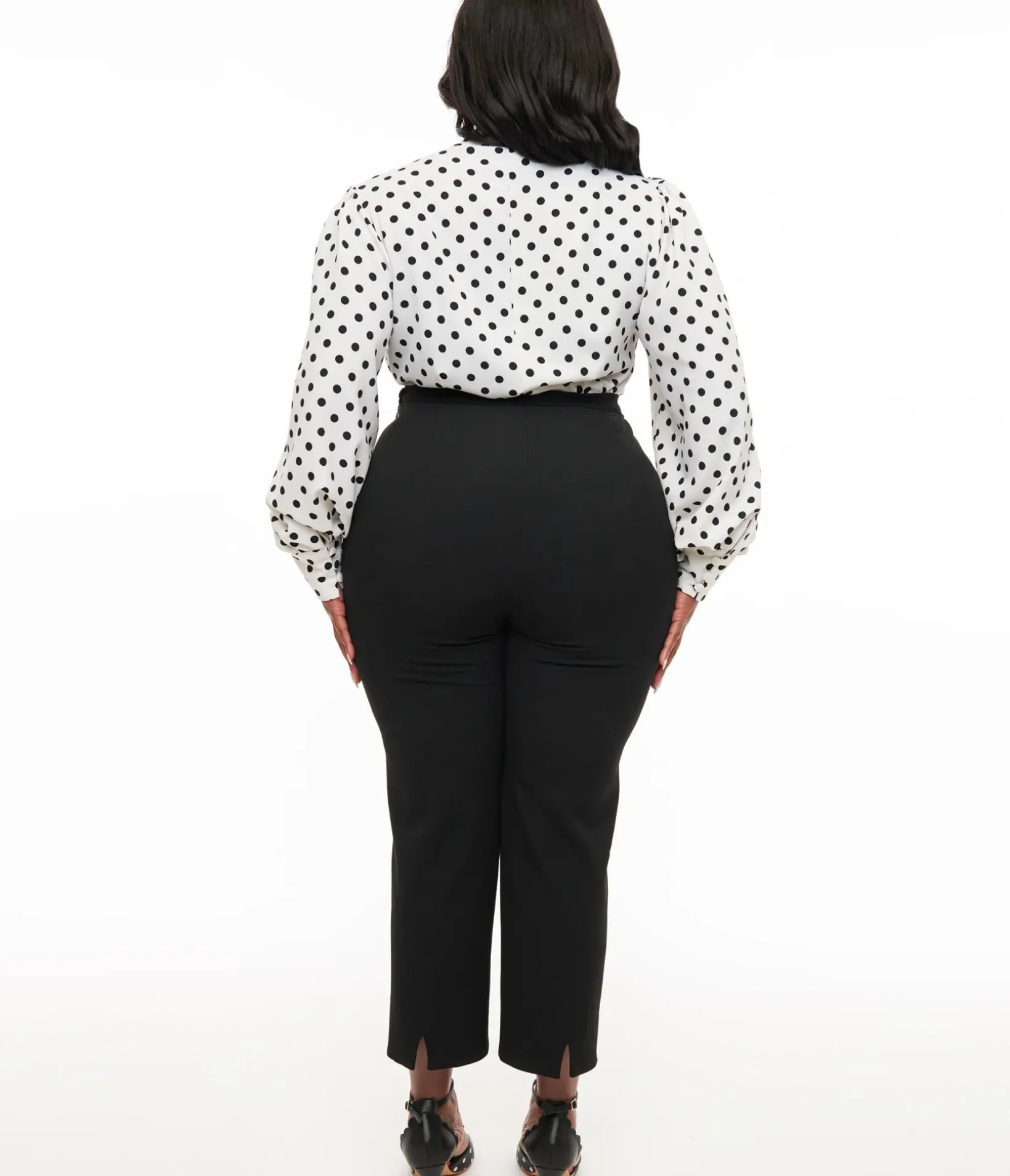 Unique Vintage Pants|Pants>Collectif Plus Size 1950s Black Nora Capri Pants