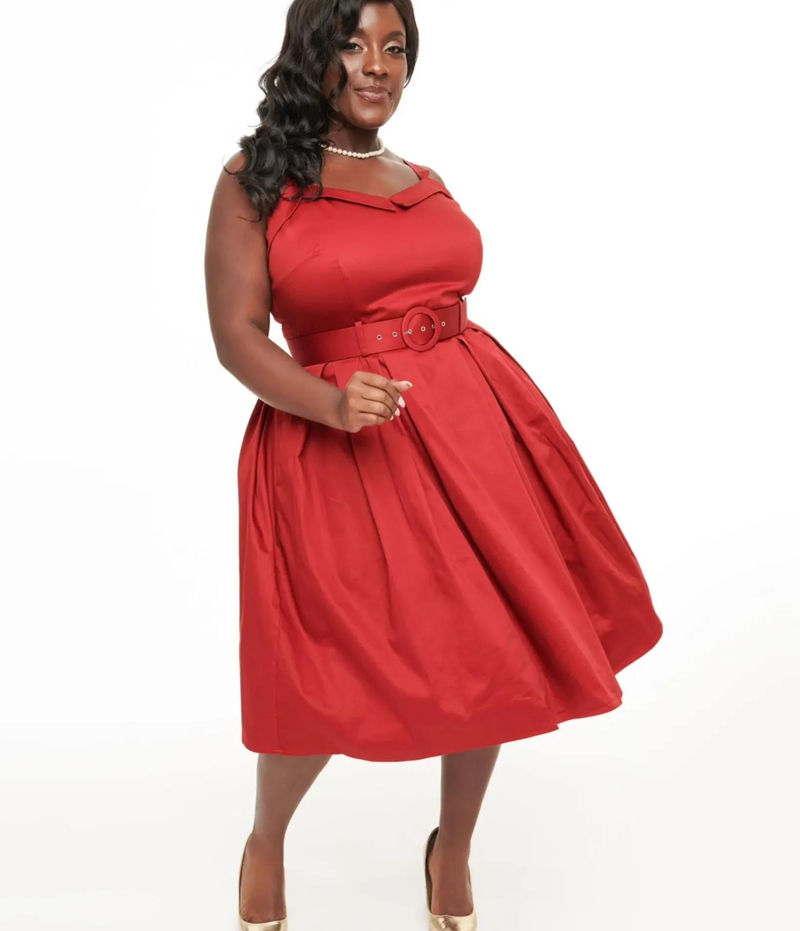 Unique Vintage Swing|Swing>Collectif Plus Size 1950s Red Dorothy Swing Dress