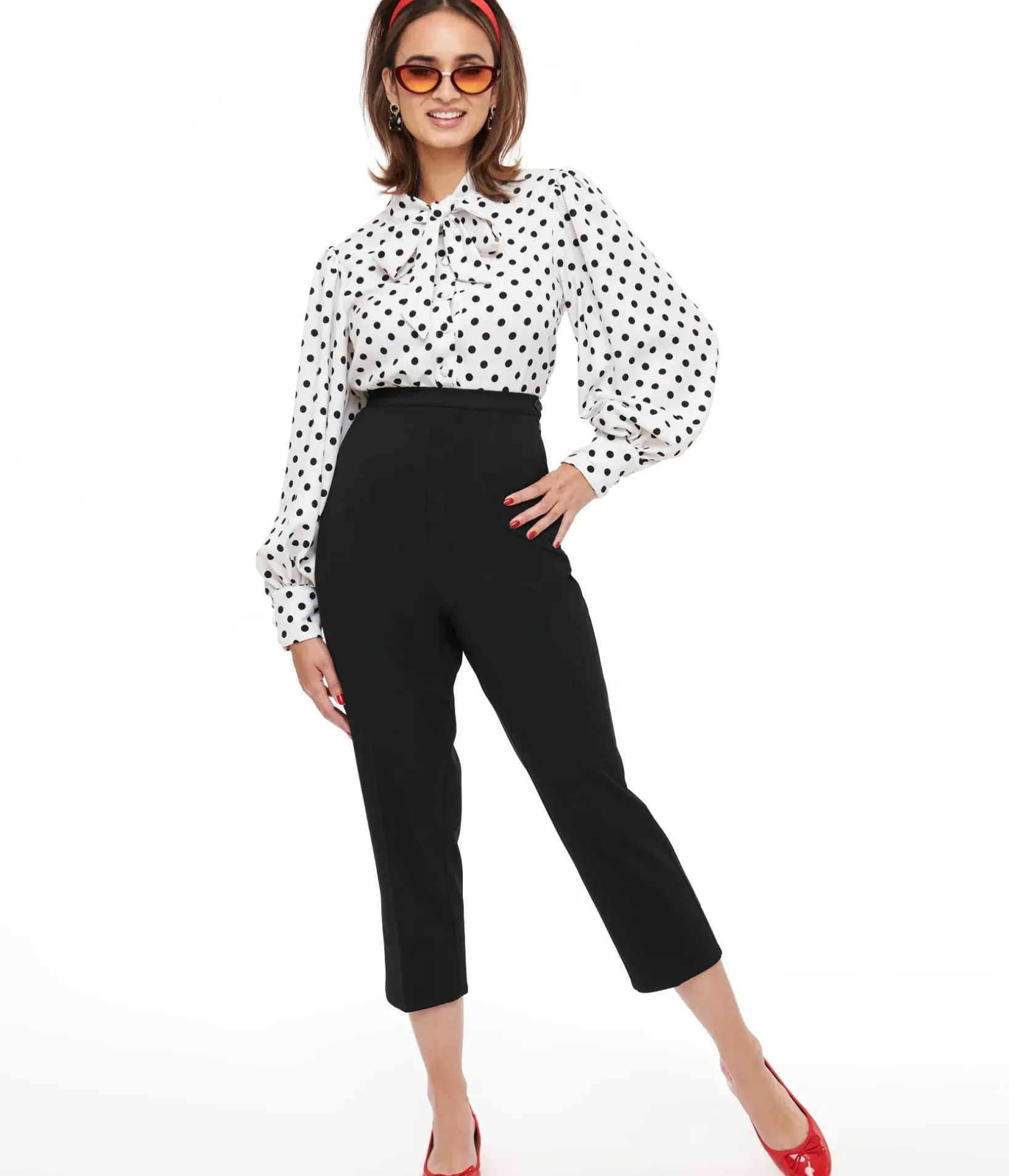 Unique Vintage Pants|All Things Black>Collectif 1950s Black Nora Capri Pants