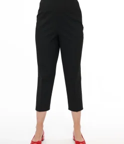 Unique Vintage Pants|All Things Black>Collectif 1950s Black Nora Capri Pants
