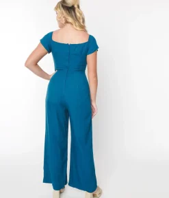 Unique Vintage Rompers & Jumpsuits|Rompers & Jumpsuits>Collectif Teal Roisin Jumpsuit