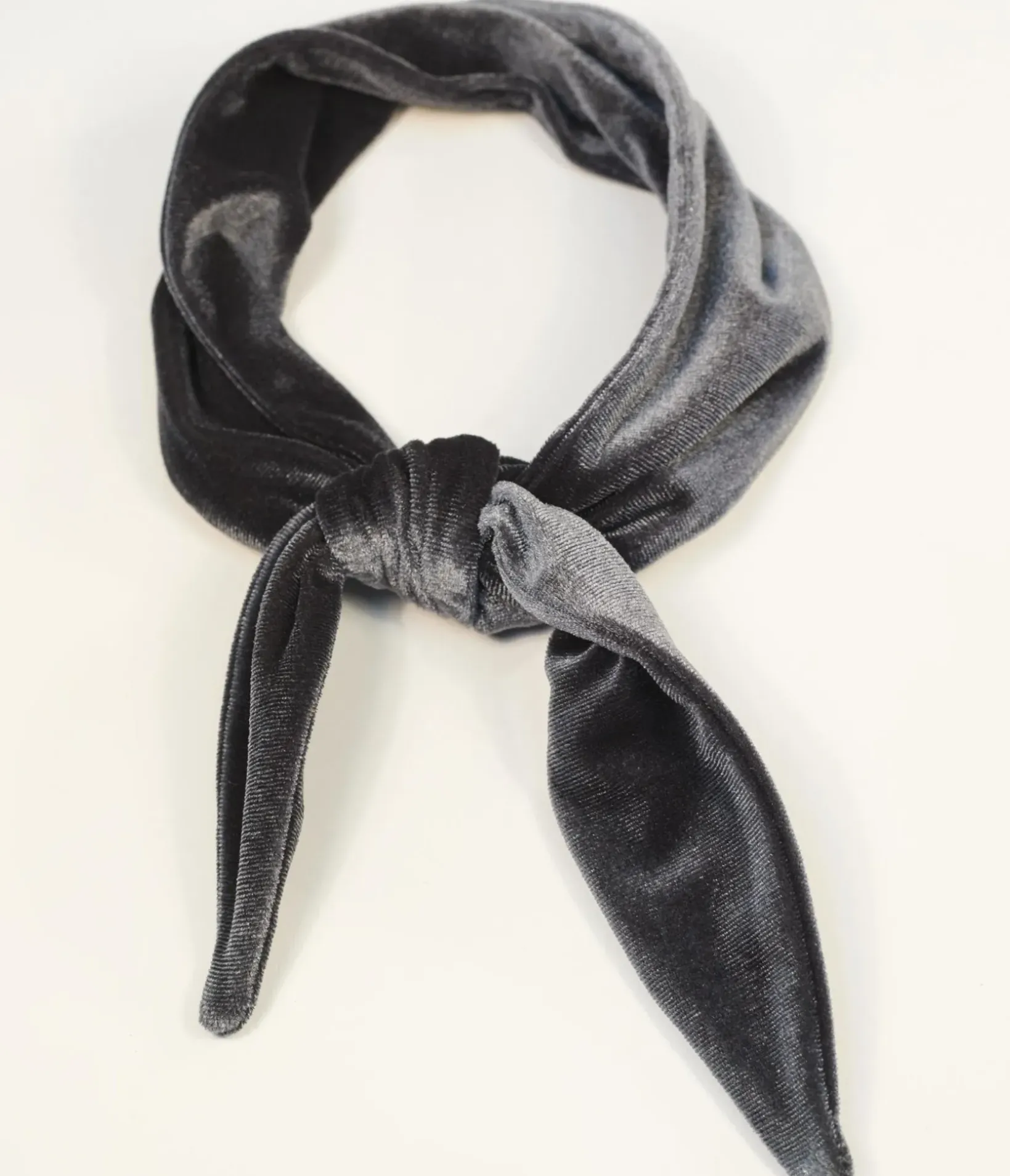 Unique Vintage All Things Black>Dark Grey Velvet Scarf