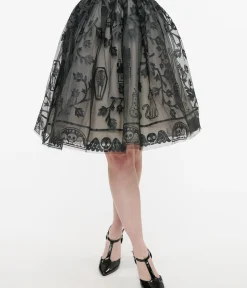 Unique Vintage Skirts|All Things Black>Disney Hocus Pocus Collection by Black Hocus Pocus Glitter Tulle Flare Skirt