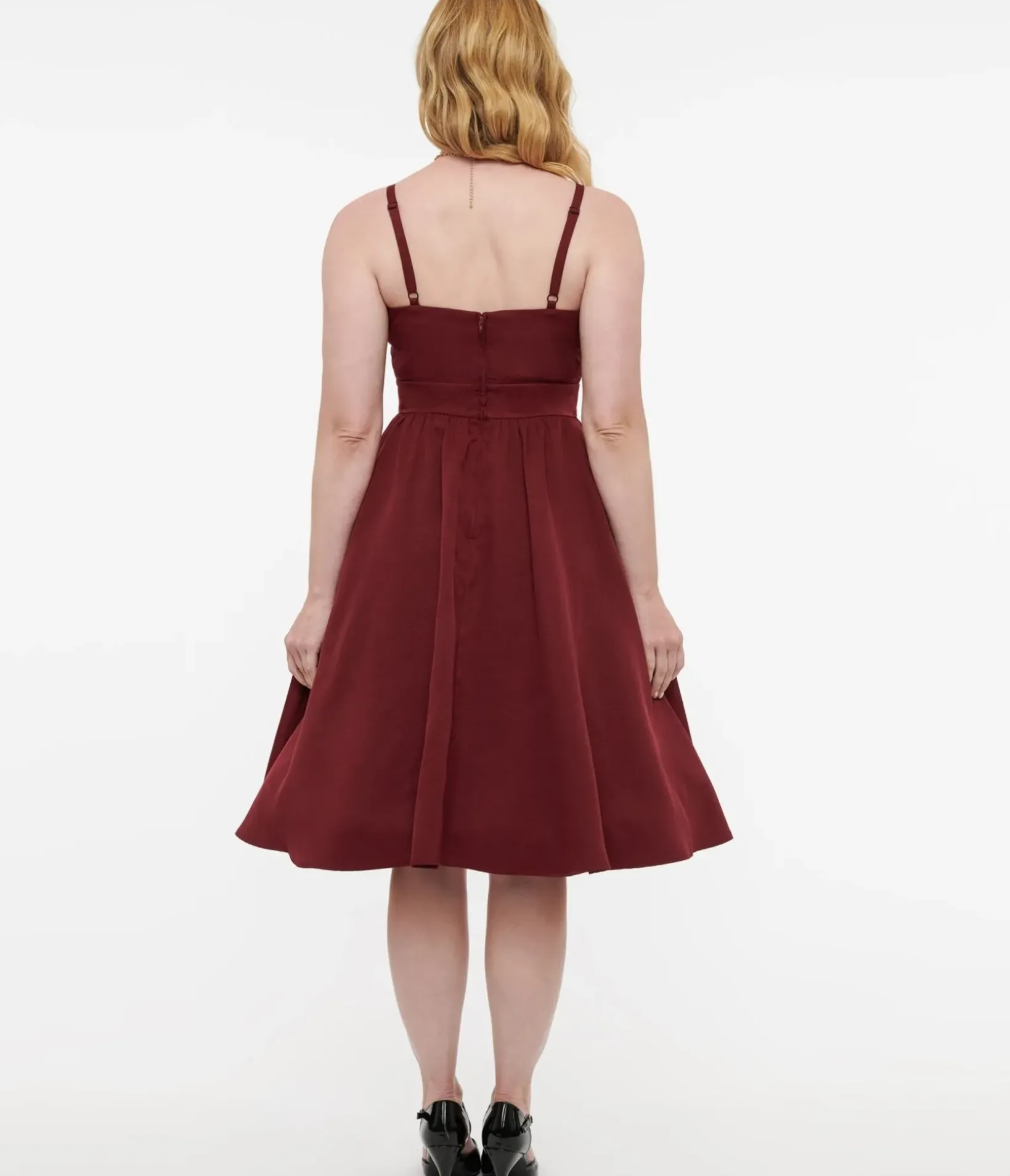 Unique Vintage Swing|Everyday Dresses>Disney Hocus Pocus Collection by Burgundy & Grey Plaid Hocus Pocus Capelet Swing Dress