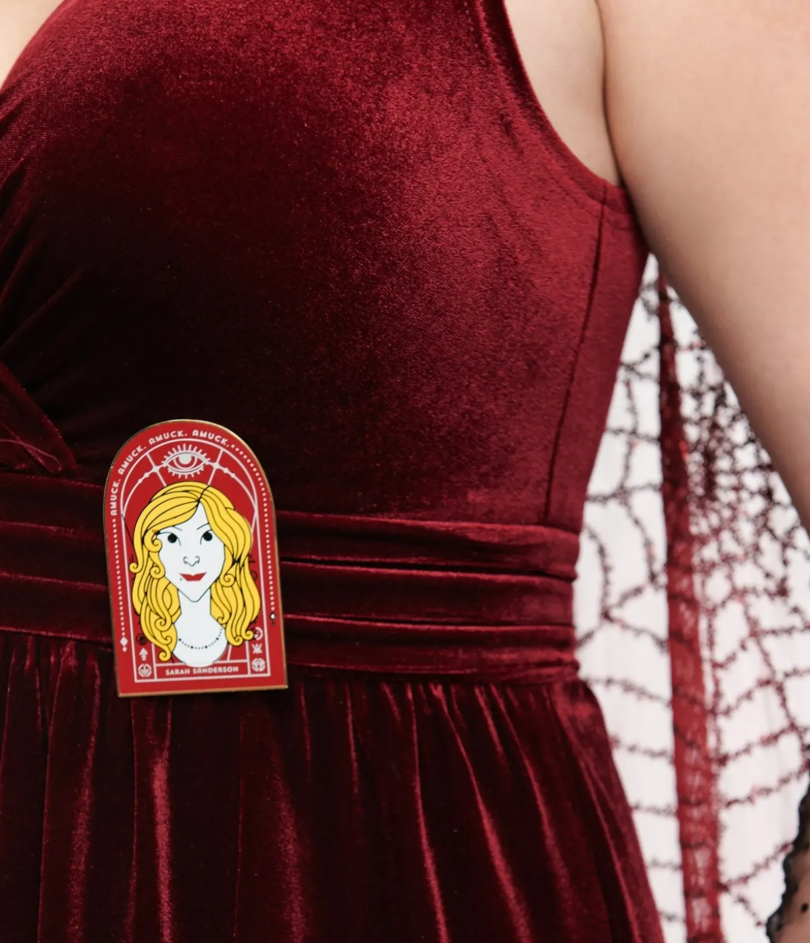 Unique Vintage Maxi|Everyday Dresses>Disney Hocus Pocus Collection by Burgundy Velvet & Spiderweb Sequin Cape Gown