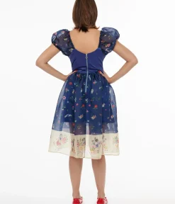 Unique Vintage Swing|Everyday Dresses>Disney Princess collection by Blue Snow White Print Sweetheart Dress