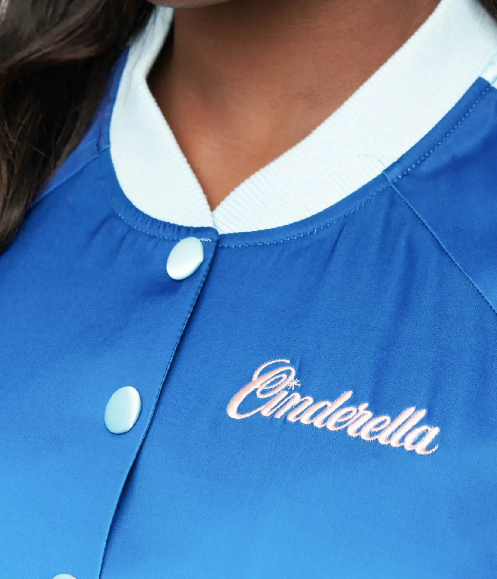 Unique Vintage Jackets|Coats & Jackets>Disney Princess collection by Plus Size Cinderella Blue Ombre Long Sleeve Bomber Jacket