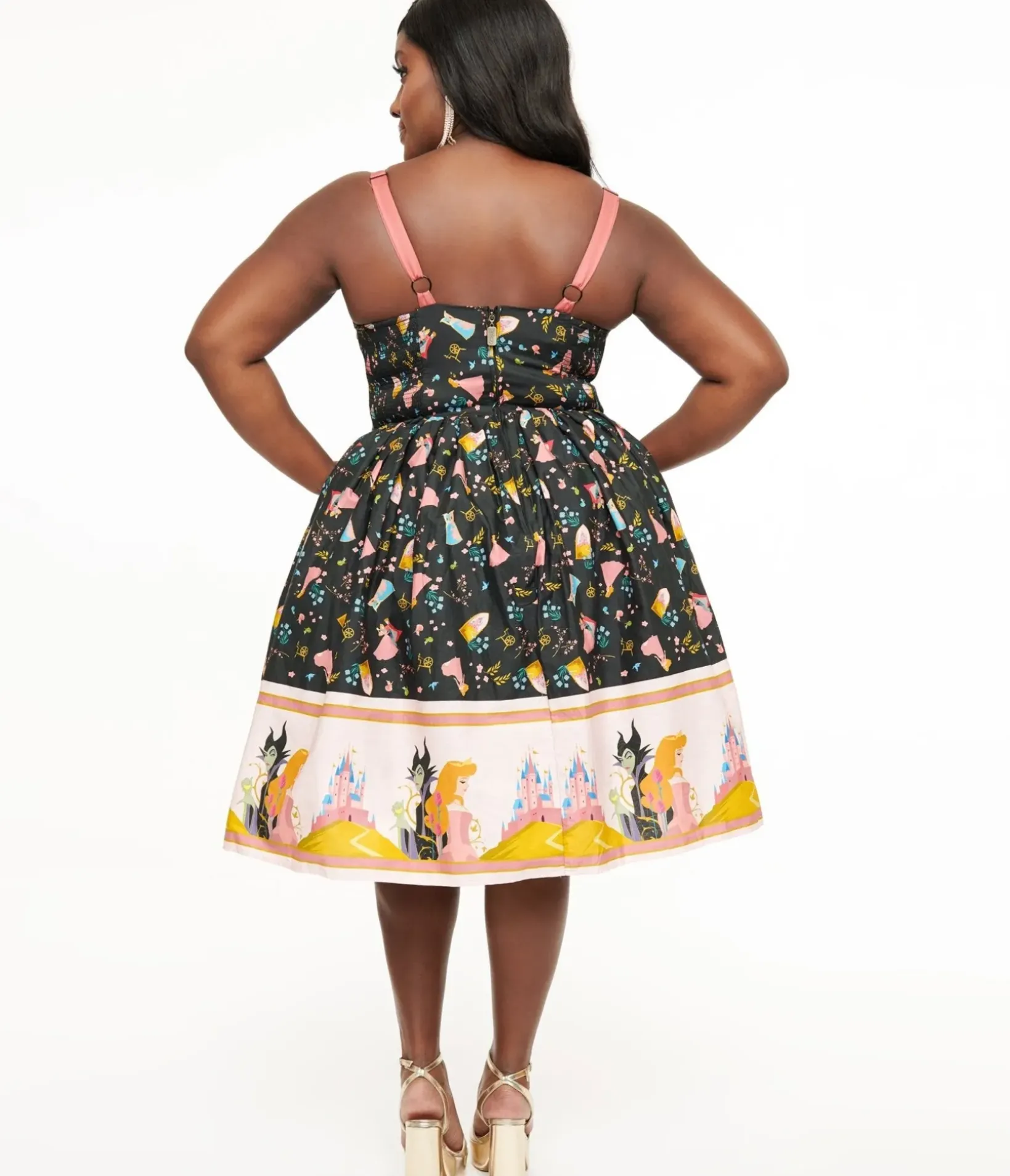 Unique Vintage Swing|Swing>Disney Princess collection by Plus Size Sleeping Beauty Print Swing Dress