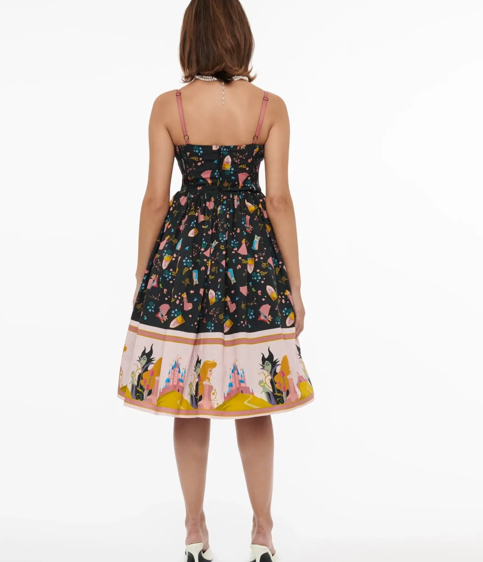 Unique Vintage Swing|Everyday Dresses>Disney Princess collection by Sleeping Beauty Print Swing Dress