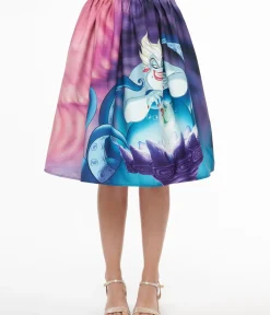 Unique Vintage Skirts>Disney Princess collection by Ursula & Princess Ariel Print Gellar Swing Skirt