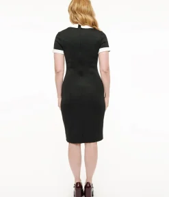 Unique Vintage Pencil|Pencil>Dolly & Dotty 1950s Black & White Toni Wiggle Dress