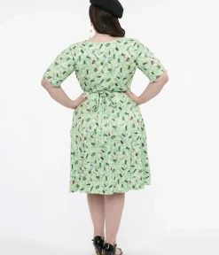 Unique Vintage Fit & Flare|Wrap Dresses><noscript><img width=