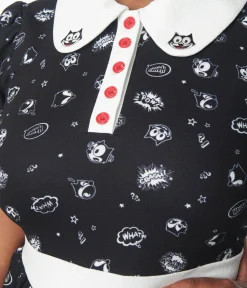 Unique Vintage Fit & Flare|Pocket Dresses>Felix the Cat x Felix Comic Flare Dress