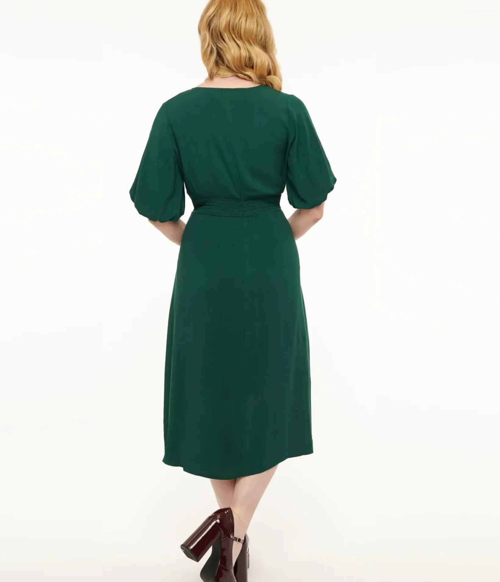 Unique Vintage Midi|Everyday Dresses>Forest Green Midi Dress