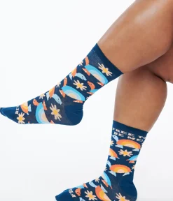 Unique Vintage Pride|Stockings & Tights>Free to Be Me Rainbow Crew Socks