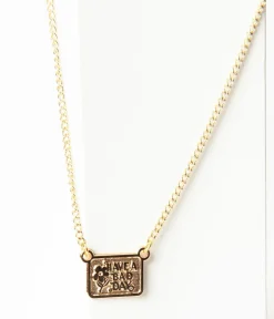 Unique Vintage Necklaces>Gold Have A Bad Day Mini Charm Necklace