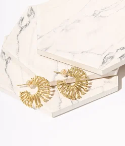 Unique Vintage Special Occasion|Date Night Outfits>Gold & Silver Rhinestone Sandy Hoops