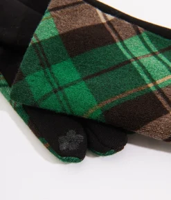 Unique Vintage Gloves & Scarves>Green & Black Plaid Gloves