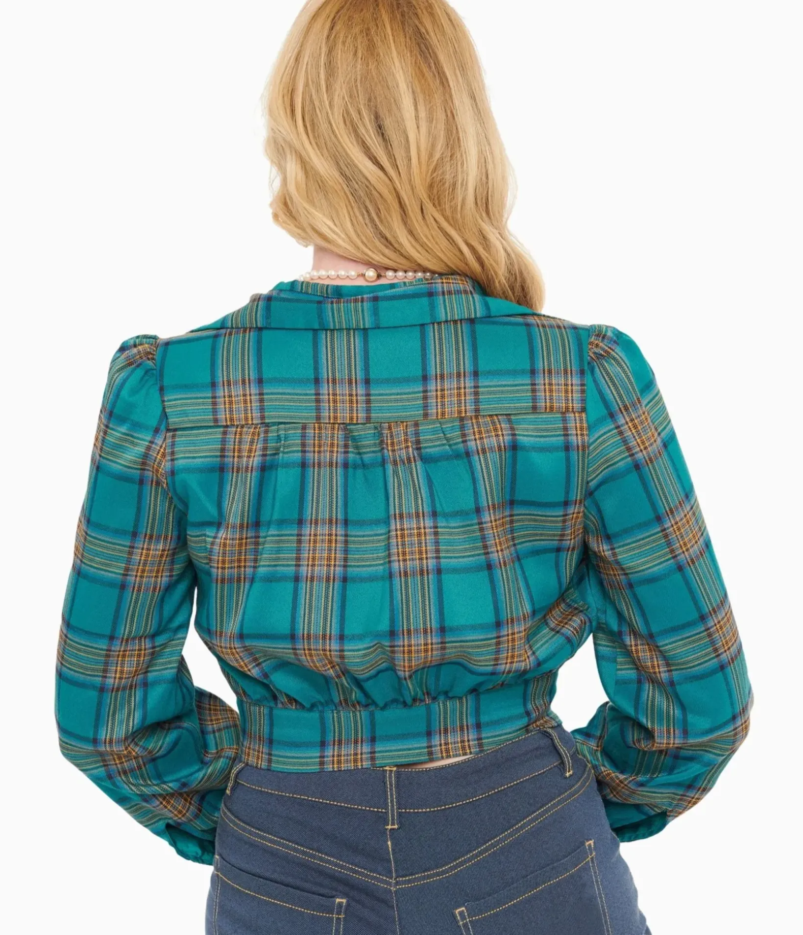 Unique Vintage Coats & Jackets>Green Plaid Rosie Bomber Jacket