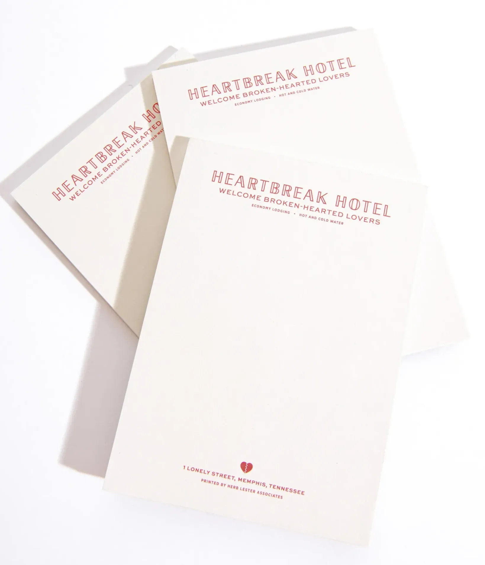 Unique Vintage Gift Under $20|Stationary>Heartbreak Hotel Notepad