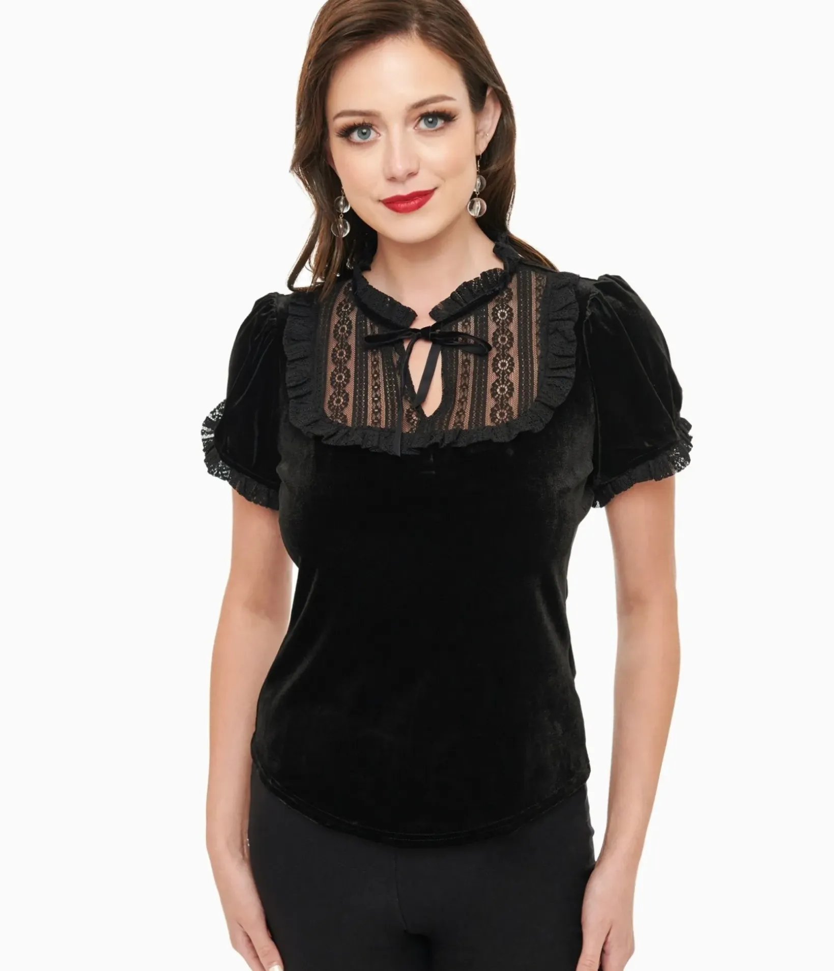 Unique Vintage All Things Black|Work Wear>Hell Bunny Black Mourning Top